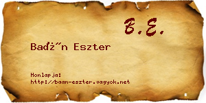 Baán Eszter névjegykártya