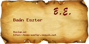 Baán Eszter névjegykártya